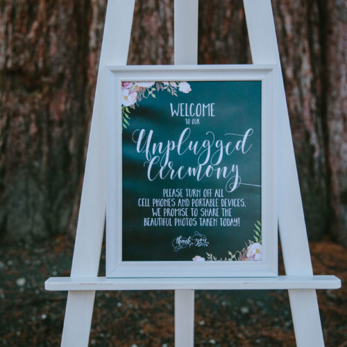 unplugged wedding sign